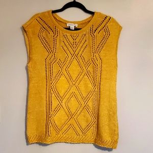 Coldwater Creek sweater vest, mustard yellow